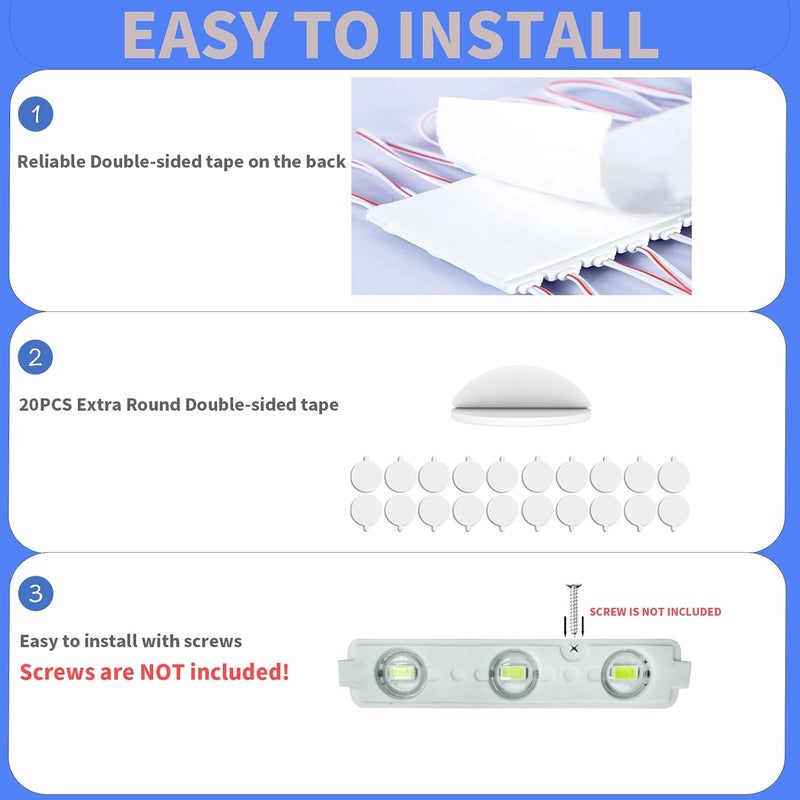 Onfunlee 120 LEDs Van Interior Lights 12V, Enclosed Trailer Interior Light, RV Light Strip for Car Trucks Cargo Trailer Ceiling Lamp, Inflatable Replacement LED Modules Lighting for Christmas Décor - Image 4